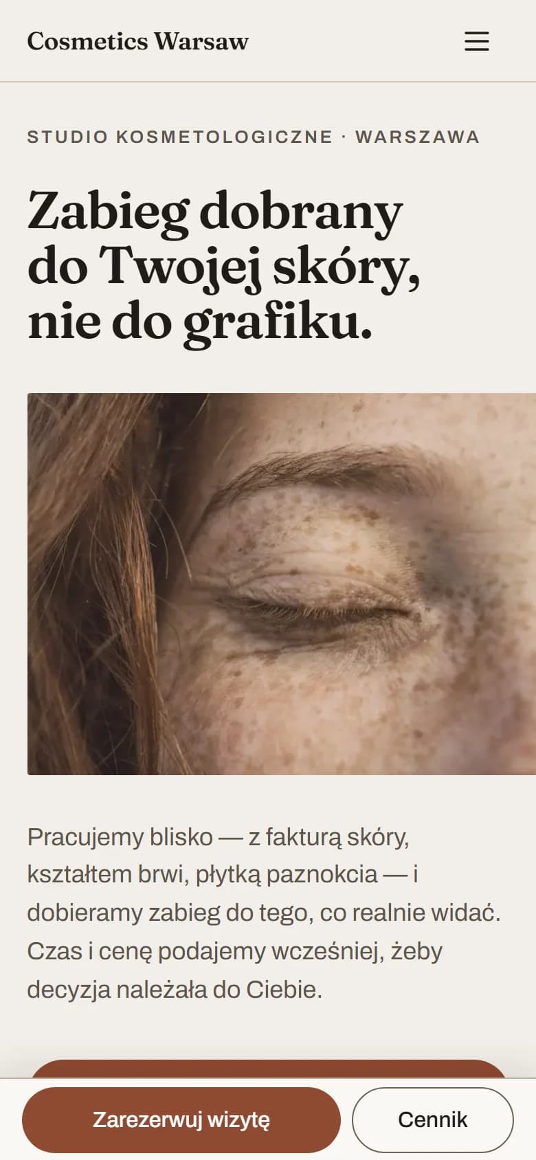 Mobilna koncepcja Cosmetics Warsaw z licencjonowaną fotografią ilustracyjną